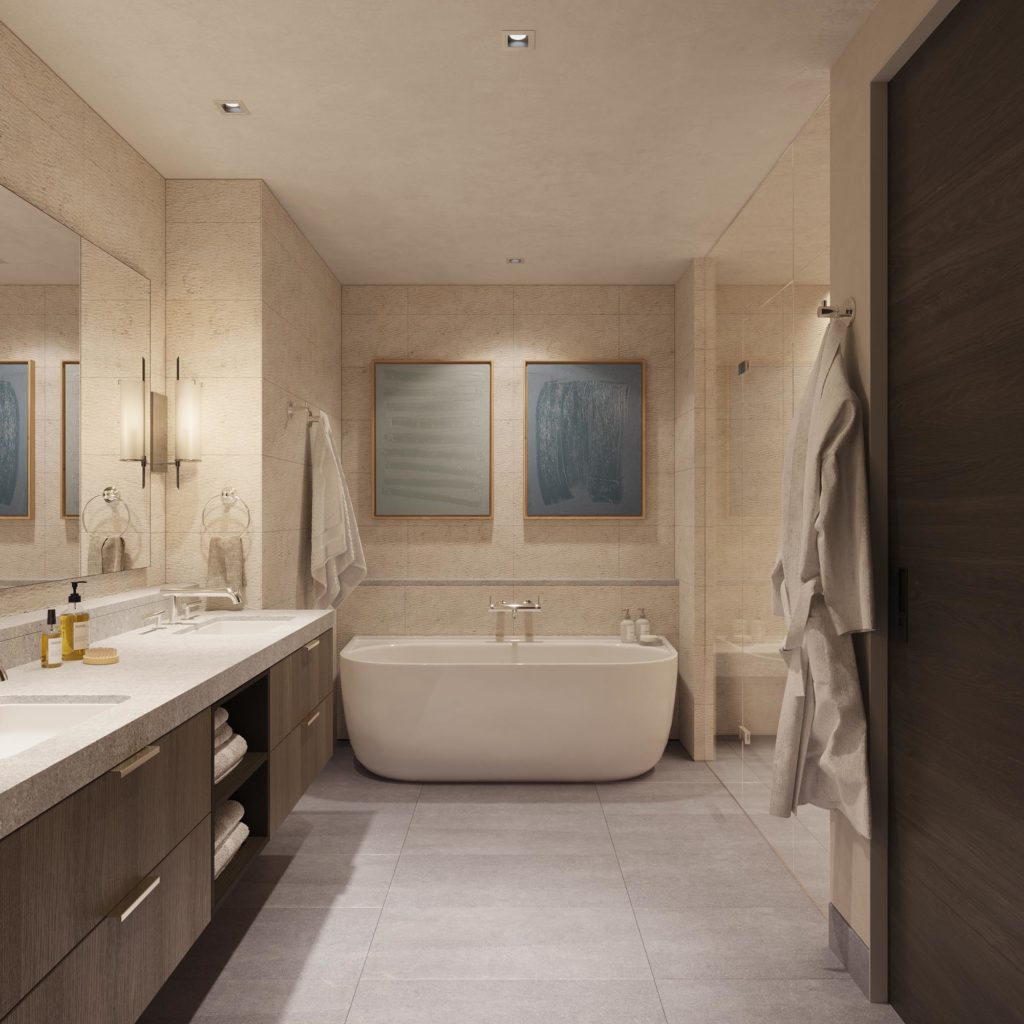 Bathroom rendering, Residence 505